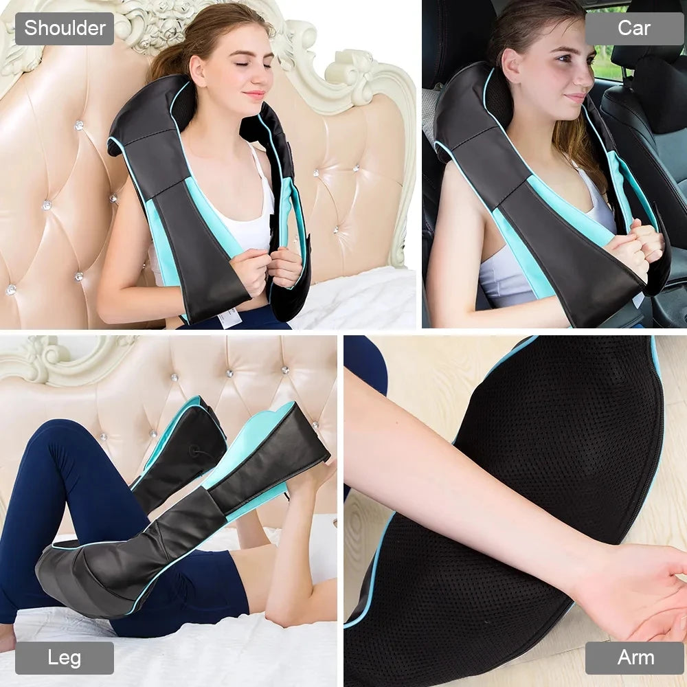 Electrical U Shape Massage Shawl Back Neck Shoulder Body Massager Device Infrared Heated Kneading Home Massage Shawl