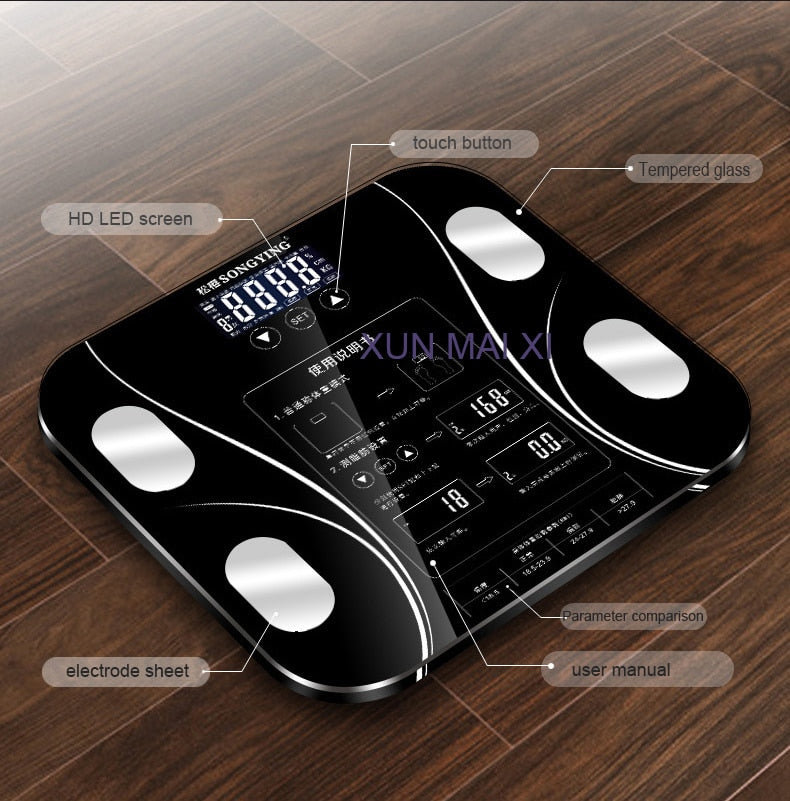 Body Index Electronic Smart Weighing Scales Bathroom Body Fat bmi Scale Digital Human Weight Mi Scales Floor lcd display