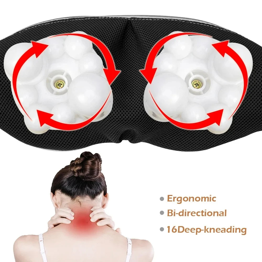 Electrical U Shape Massage Shawl Back Neck Shoulder Body Massager Device Infrared Heated Kneading Home Massage Shawl