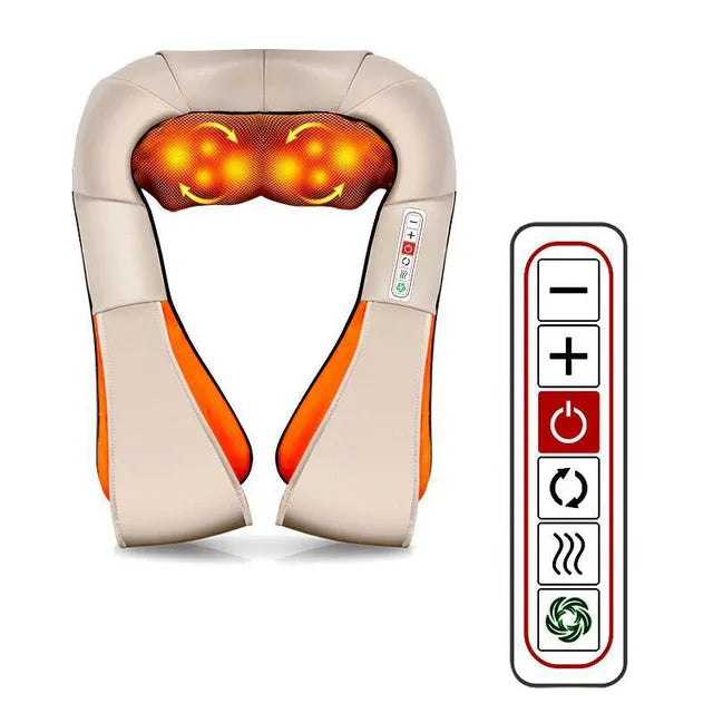 Electrical U Shape Massage Shawl Back Neck Shoulder Body Massager Device Infrared Heated Kneading Home Massage Shawl