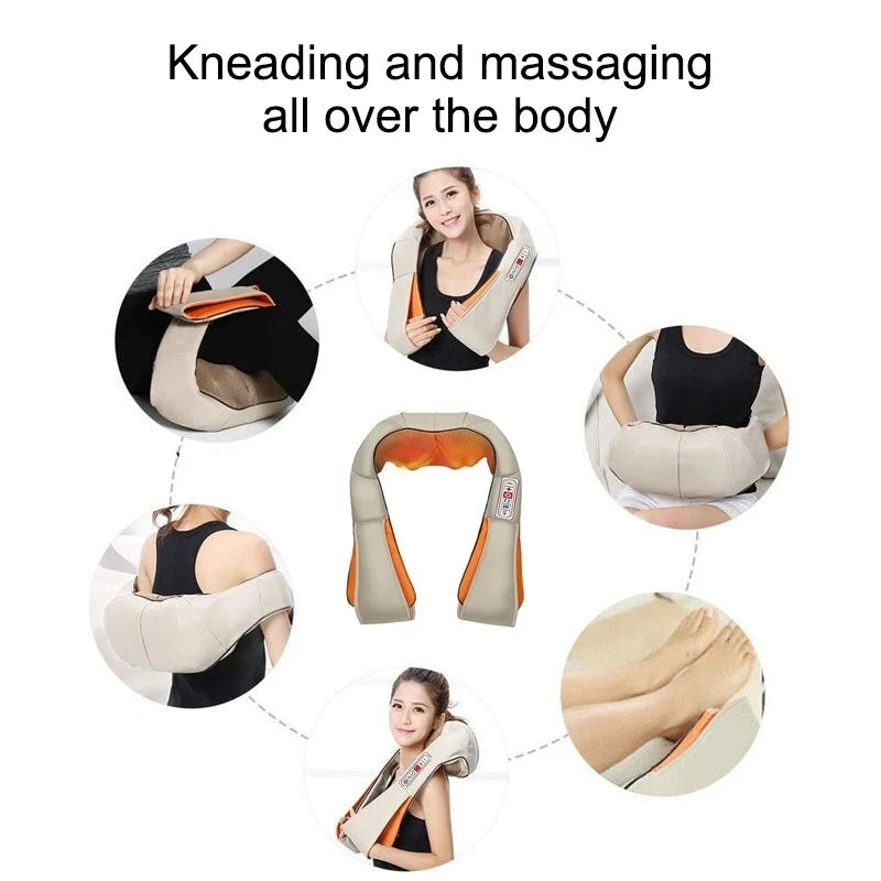 Electrical U Shape Massage Shawl Back Neck Shoulder Body Massager Device Infrared Heated Kneading Home Massage Shawl